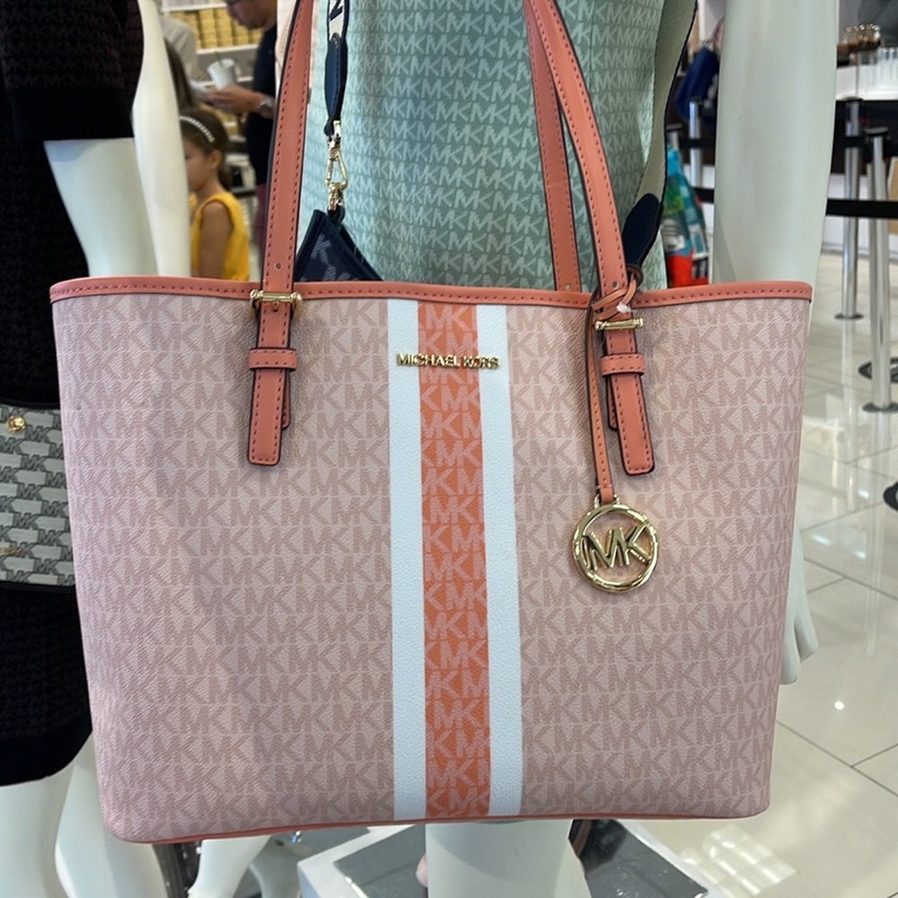 Michael Kors Jet Set Travel Medium Carryall Sherbert Multi - Picture 14 of 16